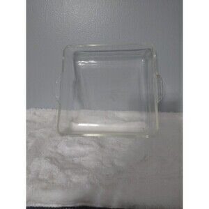 PYREX Vintage 222 TMREG B-D Square Clear Baking Dish With Handles